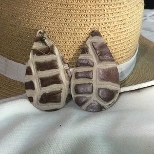 Western wear leather earrings ready for a ride!